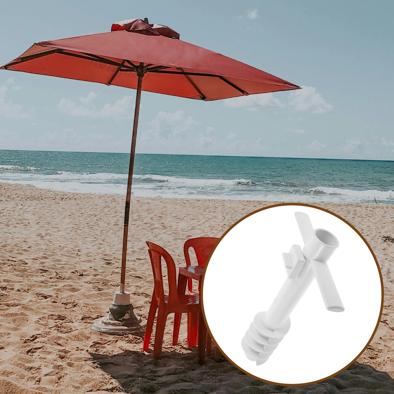

Plastic Beach Umbrella Anchor Stand Sand Spike Base Holder Outdoor Furniture Windproof Wear Resistant Strong Fixation Nonslip