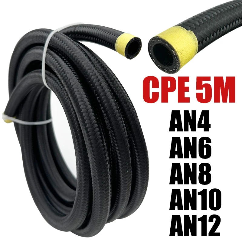 

5 Meters AN4 AN6 AN8 AN10 AN12 Universal Car Fuel Hose Oil Gas Line Nylon Steel Braided Radiator Brake Hose CPE Pipe Tube