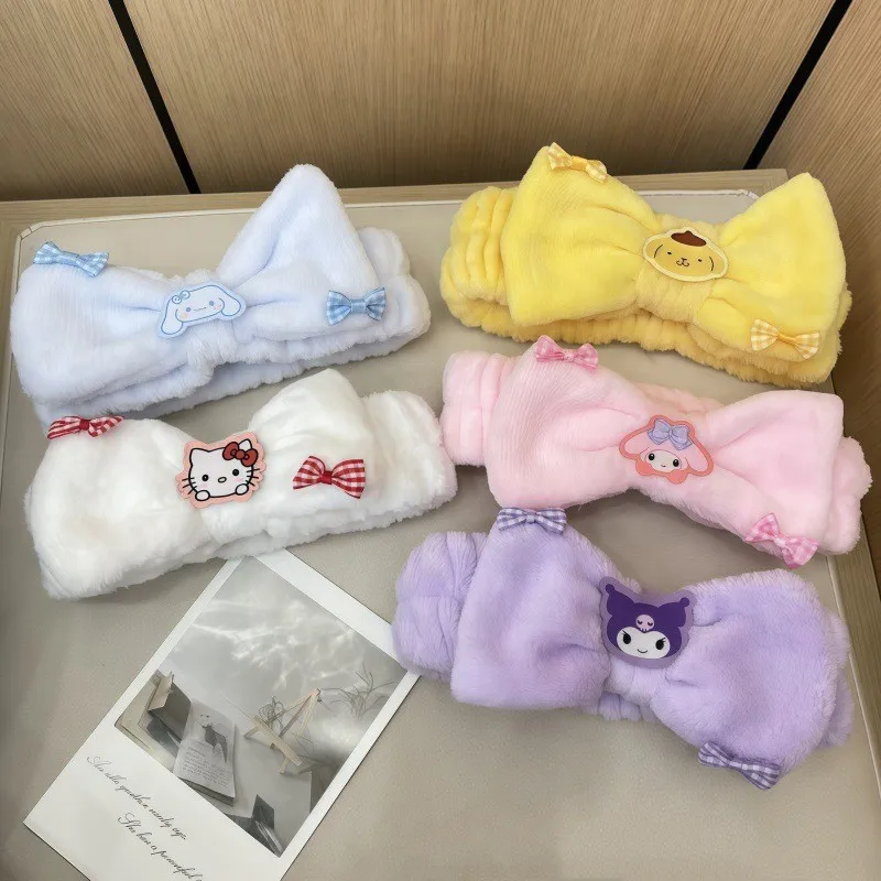 

1PCS for Hello Kitty Hair Band Cinnamoroll Cute Cartoon Kuromi Melody Face Wash Hair Band Hair Accessories Girls Gift