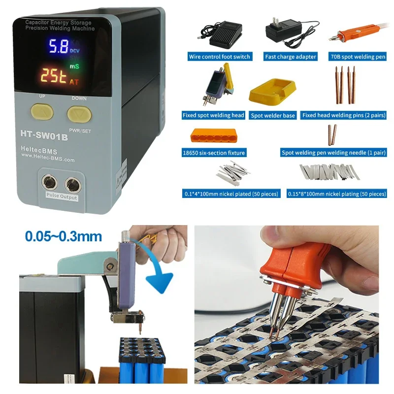 Heltecbms 12KW21KW Saldatrice portatile a punti piccola/Saldatrice a punti per batteria di stoccaggio del condensatore Display digitale a LED