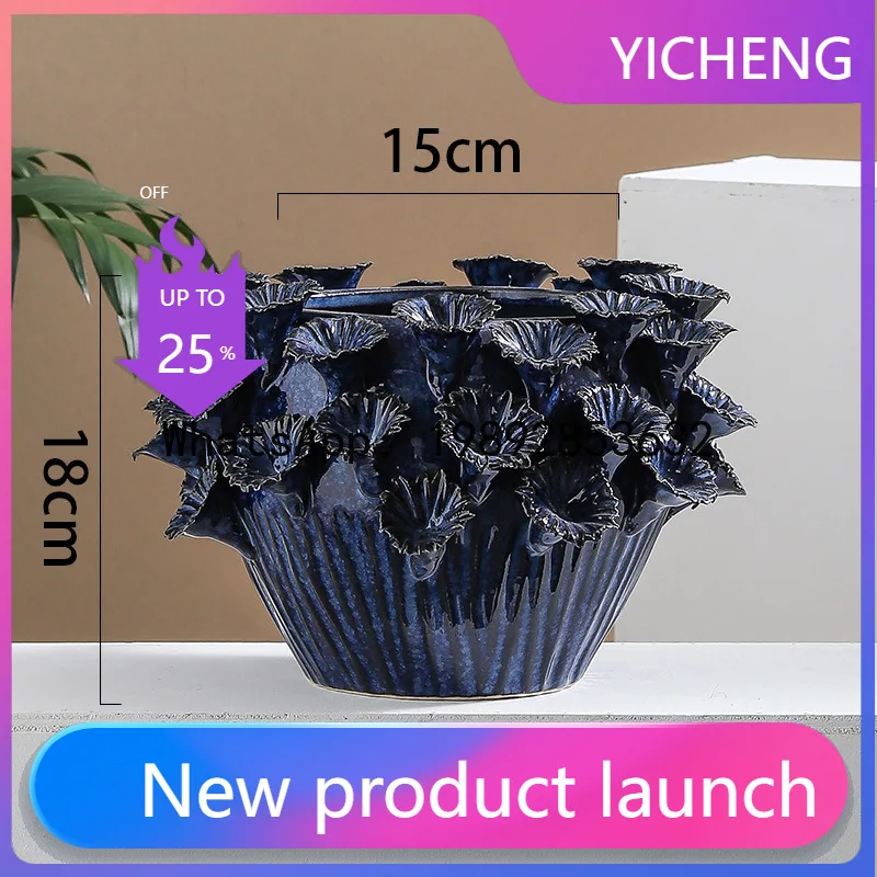 

P4-3 ceramic vase heavy process decal installation flower glaze soft decoration home decoration