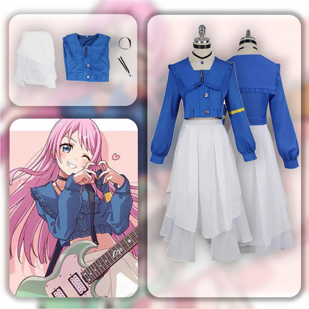 Anime BanG Cos Anon Chihaya Cosplay Costume Outfits Fantasy Jacket Dress Accessories For Girls Roleplay Halloween Carnival Suit