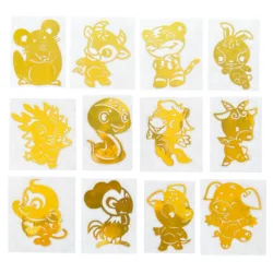 New cartoon 12 Chinese zodiac mobile phone metal stickers Rat Ox tiger rabbit dragon snake horse sheep monkey chicken dog pig
