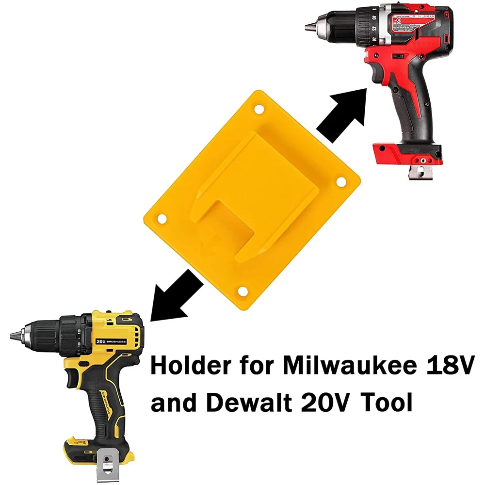 2Pcs Tool Mount Storage Bracket For Makita/Bosch/Dewalt /Milwaukee14.4V/18V/20V  Li-ion Battery Tool Drill Holder Slots Stand