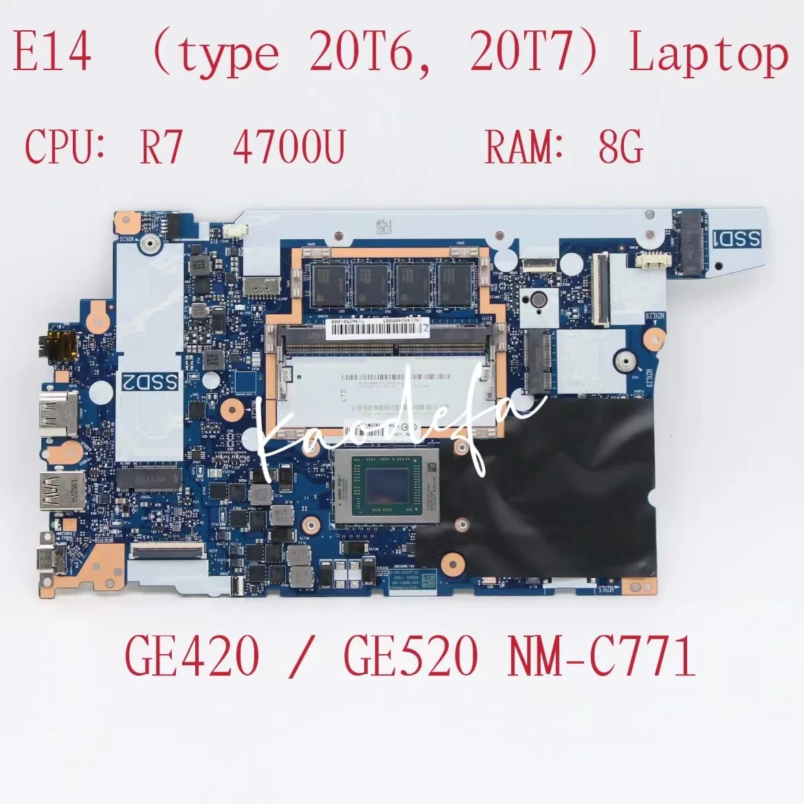 Carte mère NM-C771 pour ordinateur portable ThinkSub E14 Isabel 2 CPU:R7 4700U RAM: 8G FRU:5B20W77570 5B20W775665B20W77574 5B21B63293