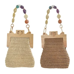 E74B Fashion Handbag Large Capacity Bohemian Style Bag Vintage Hand Weave Bag Beach Bags for Girl Women Casual Bag