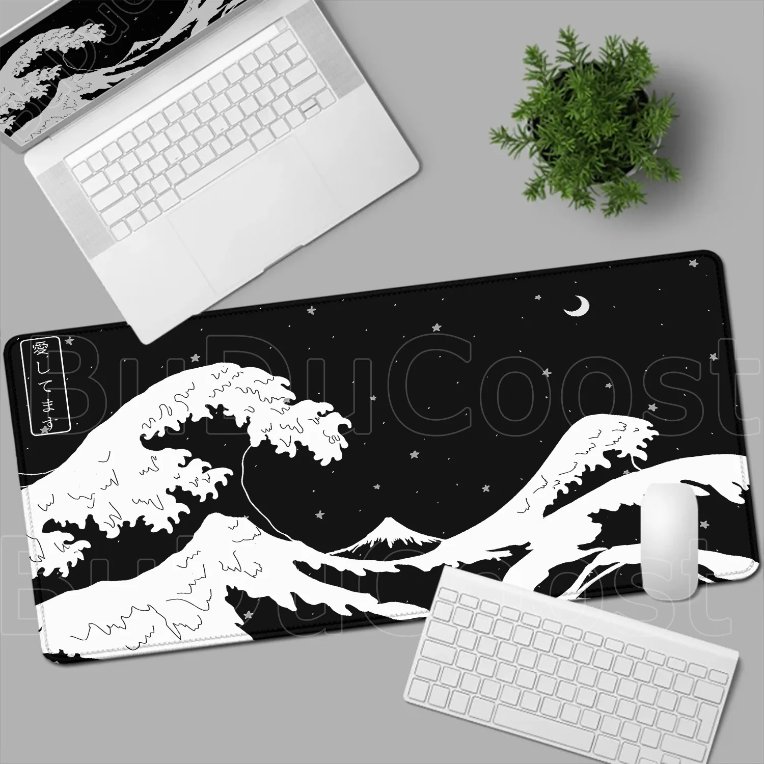 

HD Custom Large New Mousepad Black Great Wave Mouse Pad Gamer Deskmat 30x80cm Office Carpet Natural Rubber Soft Laptop Mouse Mat