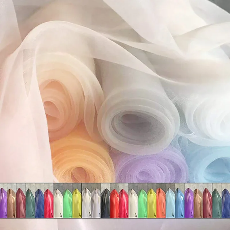 

Зашифрованная ткань из органзы, прозрачная тонкая ткань для свадебного платья «сделай сам», фоновое украшение, кукла, занавеска, головной убор, модная ткань для шитья