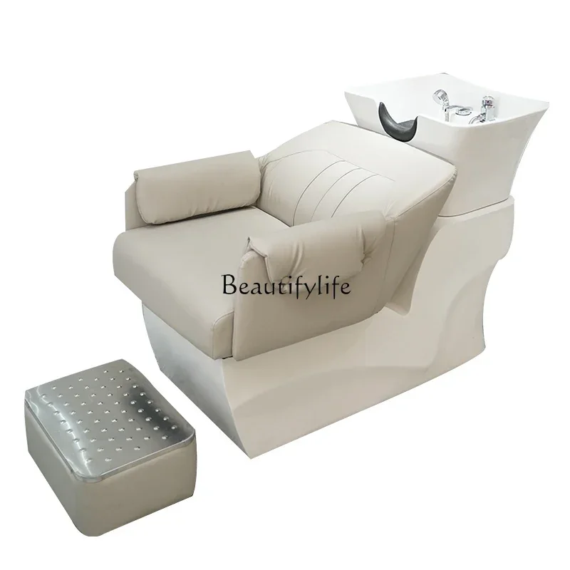 

High-End Ceramic Basin Shampoo Chair Hair Saloon Dedicated Lying Half Flushing Bed