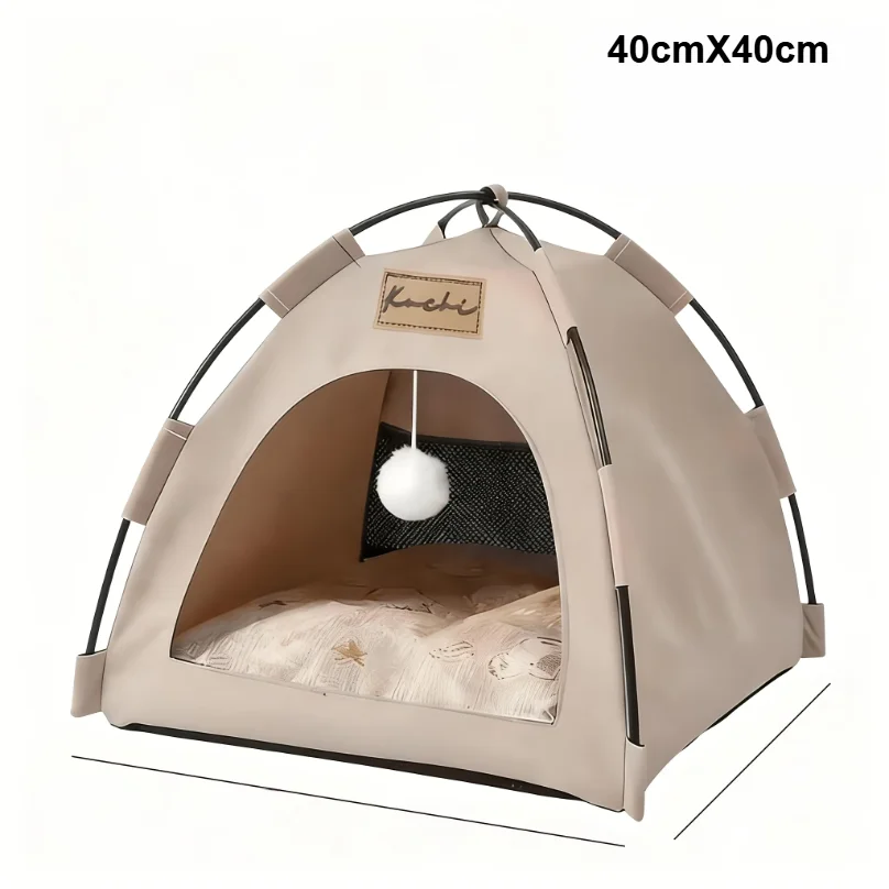 All-Weather Semi-Closed Pet Tent Bed Removable Cushion Portable Foldable Pet House for Indoor Outdoor Travel Camping view 6