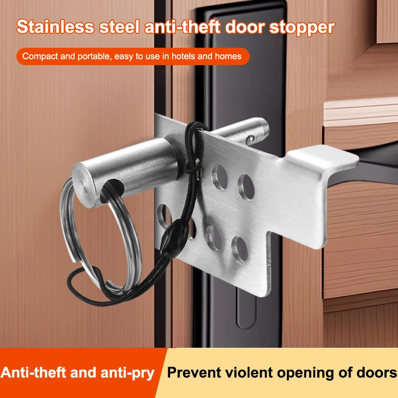 

1 шт., противоугонный дверной стопор, защитная планка, дорожный дверной замок для женщин, портативный домашний отель, защитный дверной замок, усиление