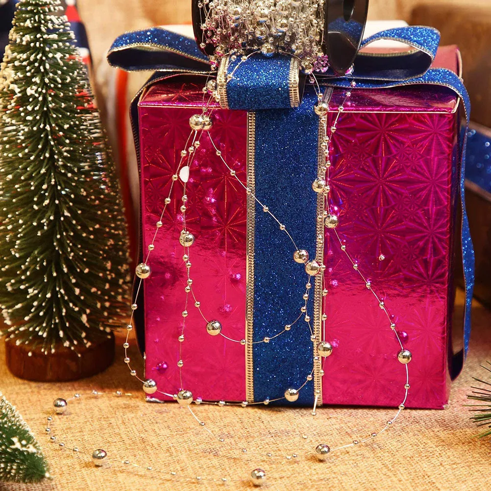 1 لفة فو حبات اللؤلؤ سلسلة جارلاند شجرة عيد الميلاد ديكور Crafts بها بنفسك الحرف الخرز ستراند خيط صنارة الصيد تقليم لوازم الخياطة اليدوية #2