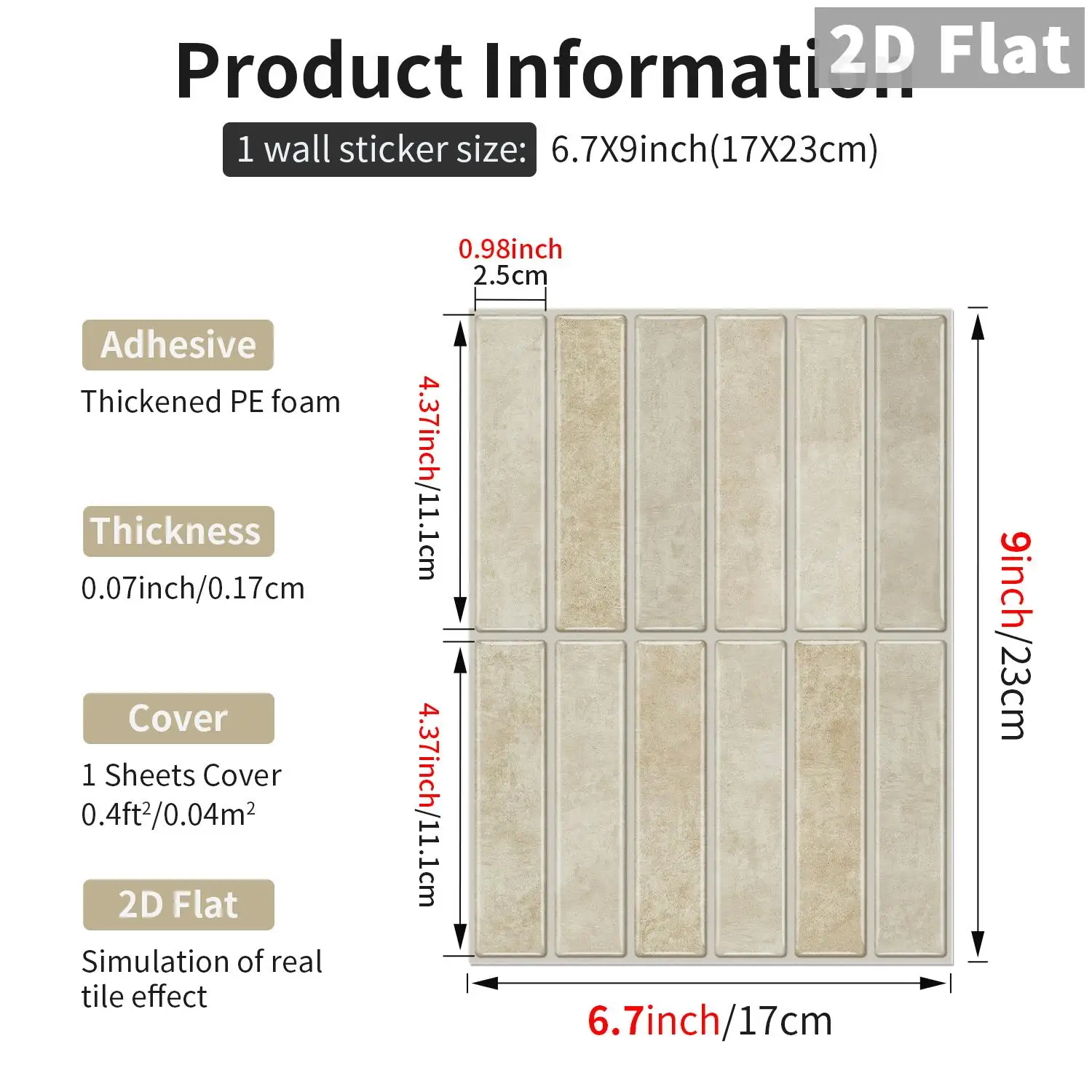 Peel-and-stick self-adhesive tile stickers Self-adhesive tile decals Kitchen and bathroom backsplash decoration Bedroom decor