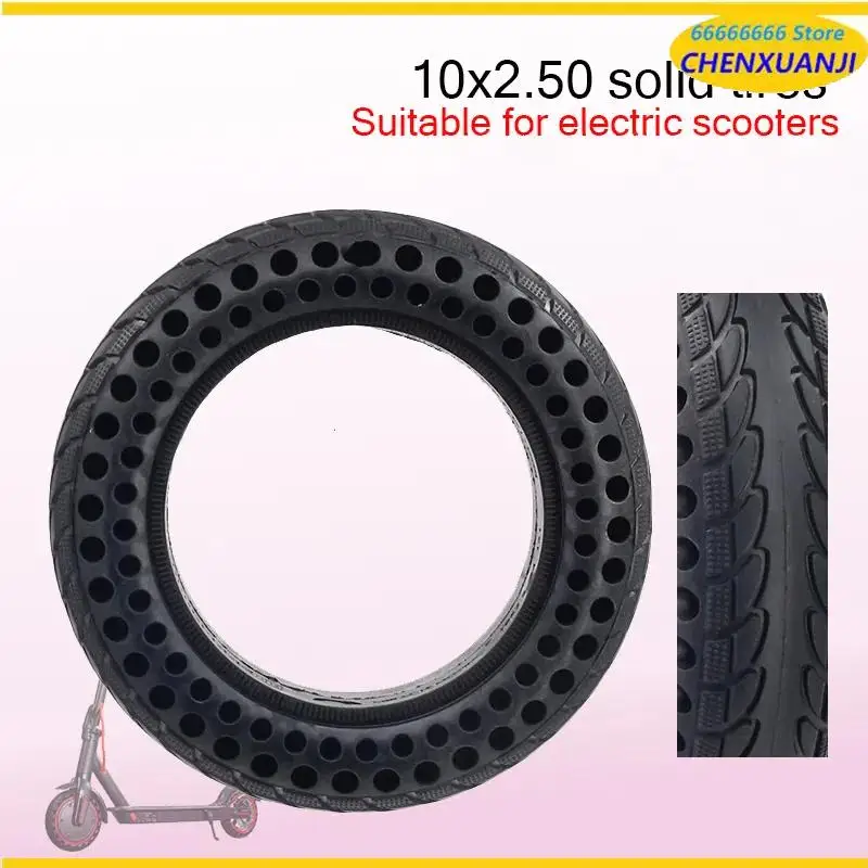 

Tyres for Vehicles 10 Inch Non-Slip Wheel Tire 10x2.50 Honeycomb Shock Absorbing Tire for Electric Scooter