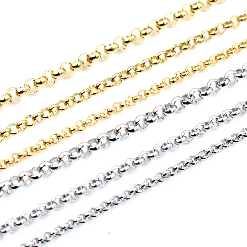 5 Meters Never Fade Stainless Steel Gold Plated BL O Style Necklace Chains For DIY Jewelry Findings Making Handmade Supplies