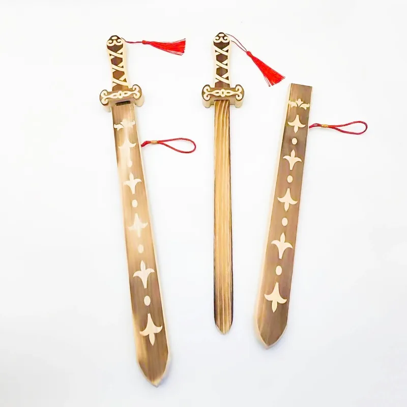 52 センチメートル/20.47 インチ刀剣木製如意中世コスプレアニメ周辺機器モデル小道具鞘付きパーティー用品グッズおもちゃ