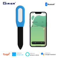 GIRIER Smart Bluetooth Soil Moisture Meter Temperature and Humidity Sensor for Greenhouse Garden Plant Supports Alexa Hey Google