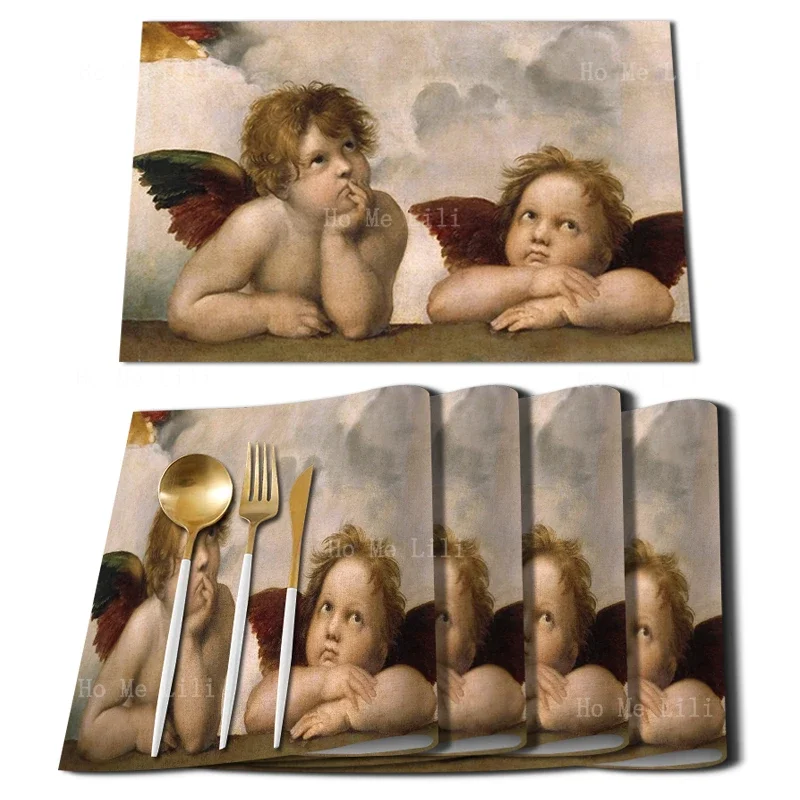 Sistine Our Lady Of Heaven Mission Two Lovely Little Boys Placemats For Dining Table