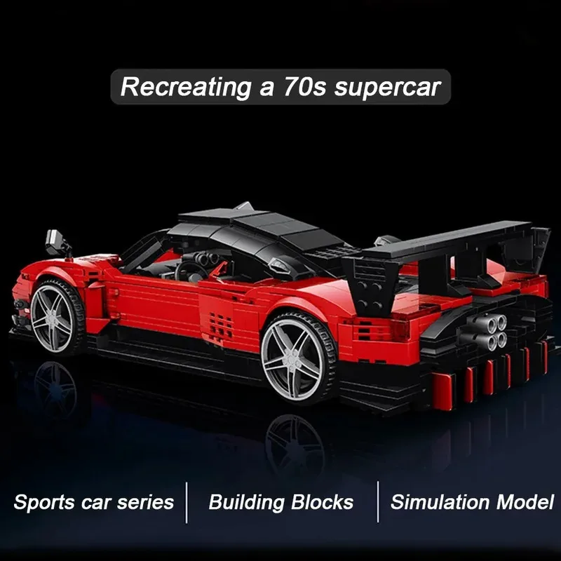 قالب الملك سيارة رياضية اللبنات مجموعة محاكاة تجميعها لعبة نموذج سيارة بارد الحلي هدايا عيد ميلاد لعب للأطفال 1278 قطعة