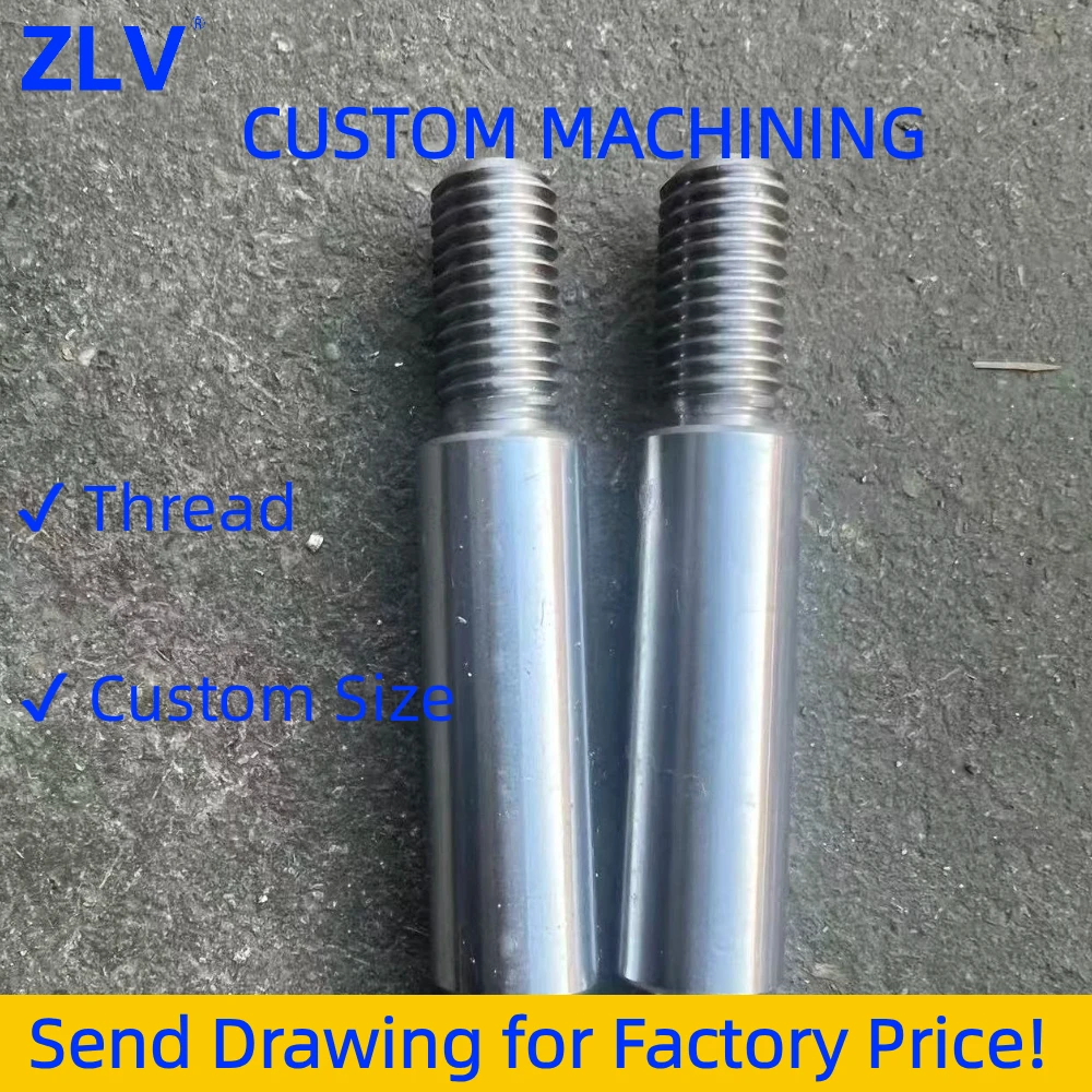 1pcsHardened Shaft  High Precision Threaded Shaft Carbon Steel OEM Custom CNC Machining