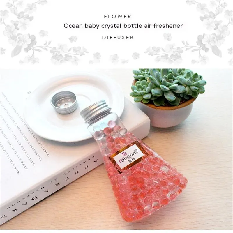 140g Ocean Baby Crystal Fragrance Beads Car Aromatics Household Deodorant Indoor Solid Air Freshener Conical Bottle Fragrance