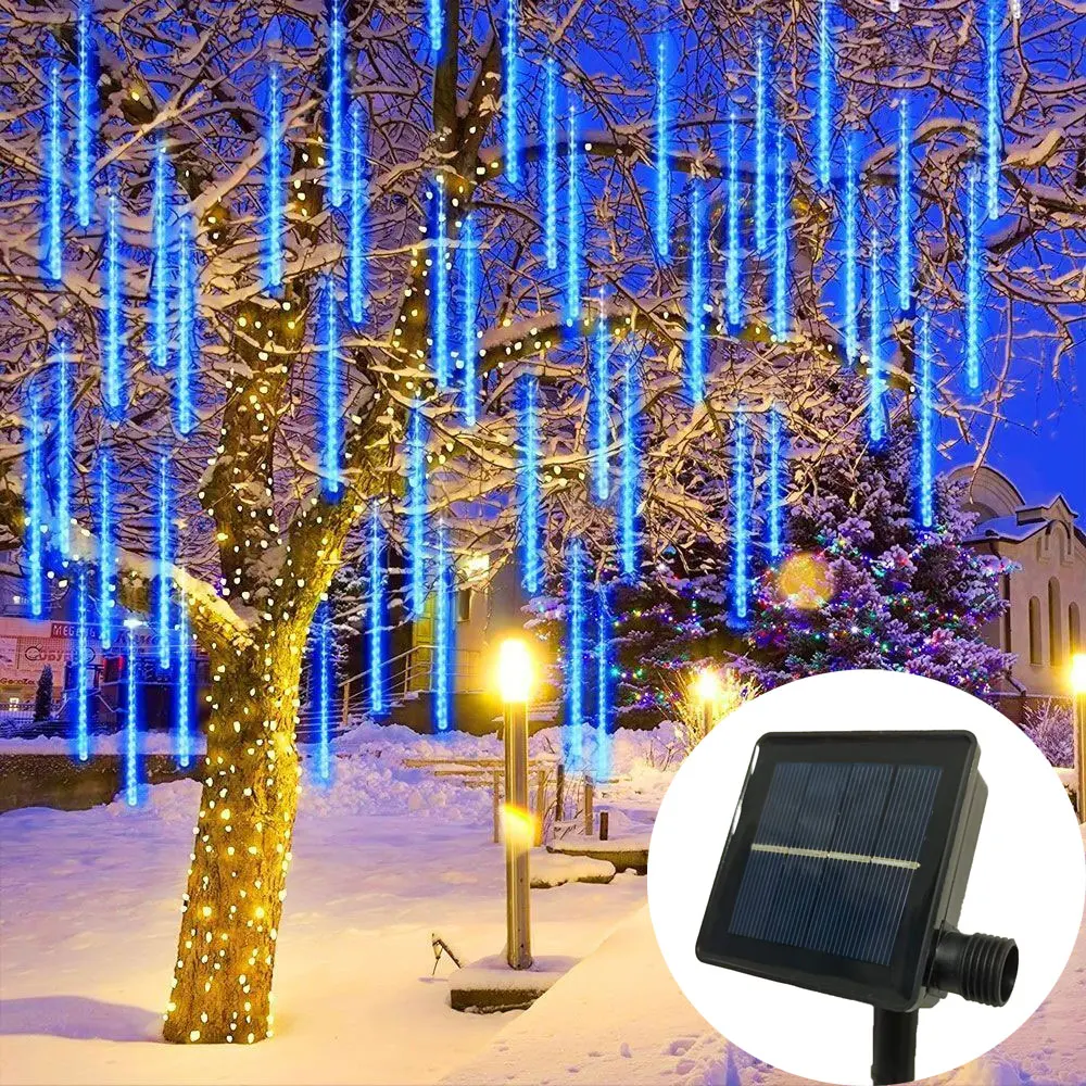 

Meteor Shower LED String Lights Solar Lights Street Garland Christmas Tree Decoration Outdoor Waterproof New Year 2025