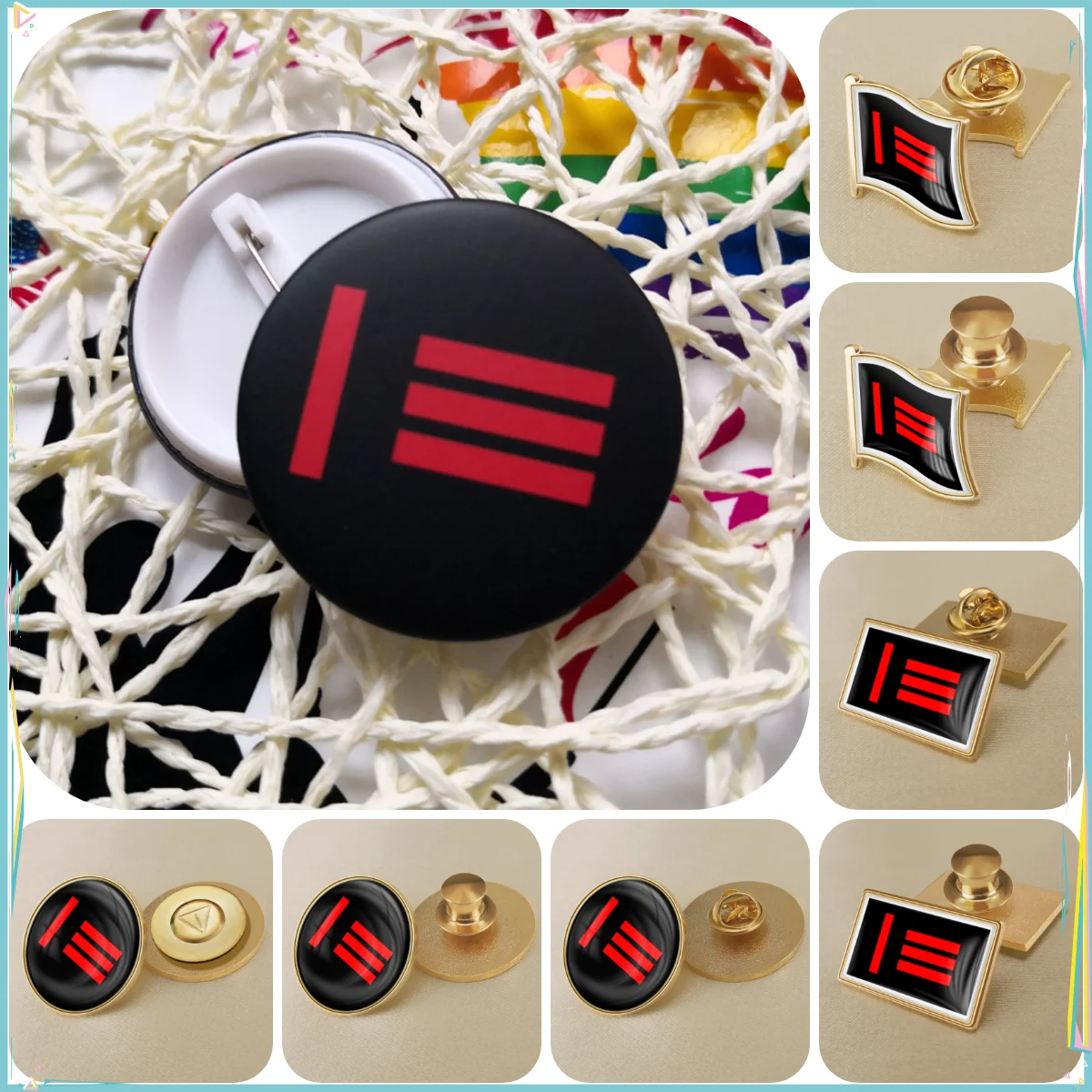Master Slave Pride Flag Brooch Badges Lapel Pins