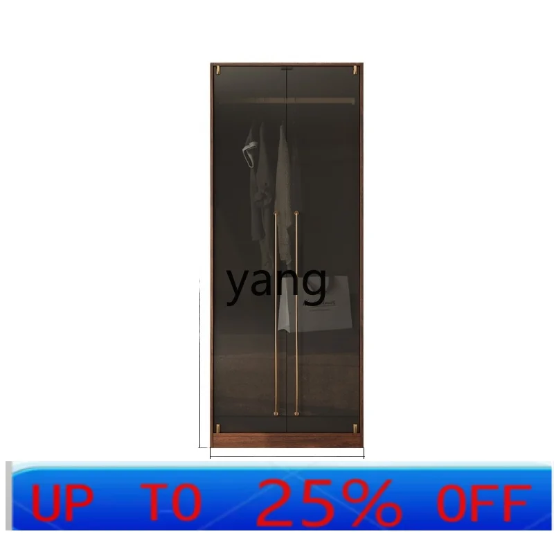 

LTT All Solid Wood Vintage Light Luxury Frameless Glass Door Home Bedroom Cabinet