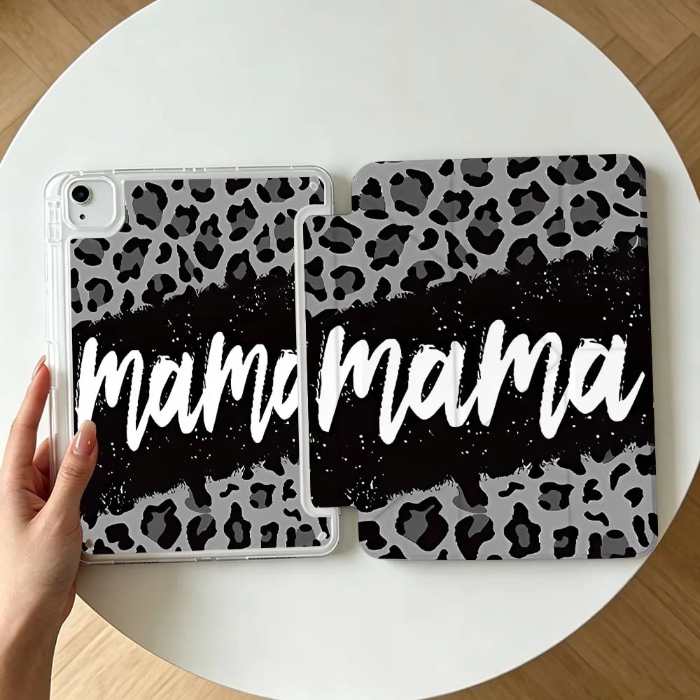Cartoon Leopard Print Mama Soft For Apple iPad Air A16 4 12th 11th 10th 7th 11 12.9 13 10.5 inch Gen 3Y Tablet Case