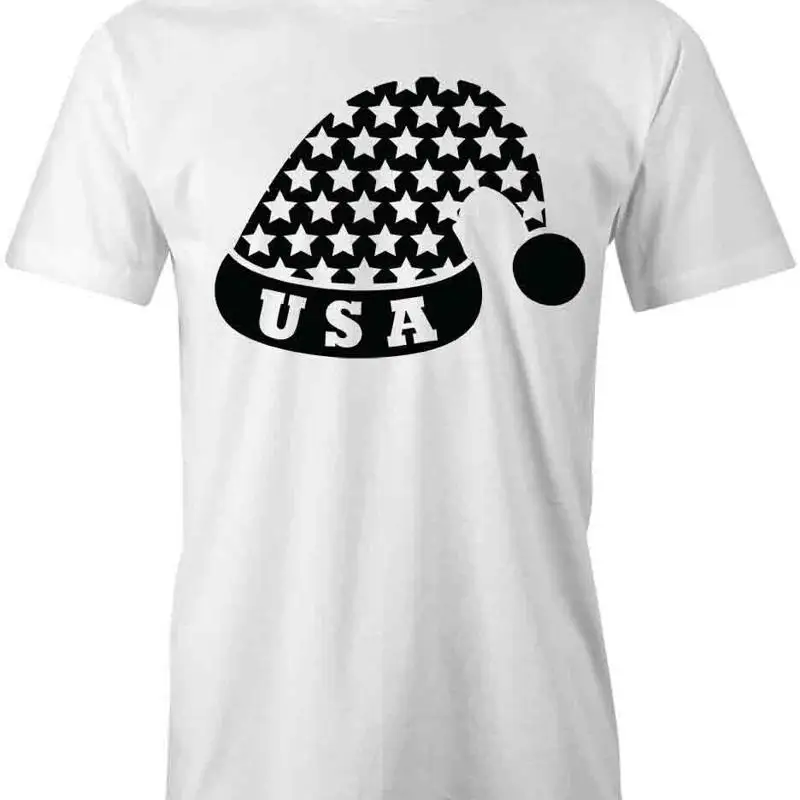 

AMERICAN CHRISTMAS HAT T Shirt d Cotton USA CLOTHING S1WSA261