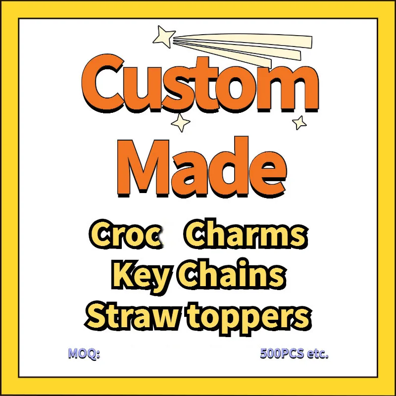 Custom Make Shoe Charms on Your Design Logo Custom Cartoon Keychains Straw Toppers 100% Eco Friendly Non-toxic