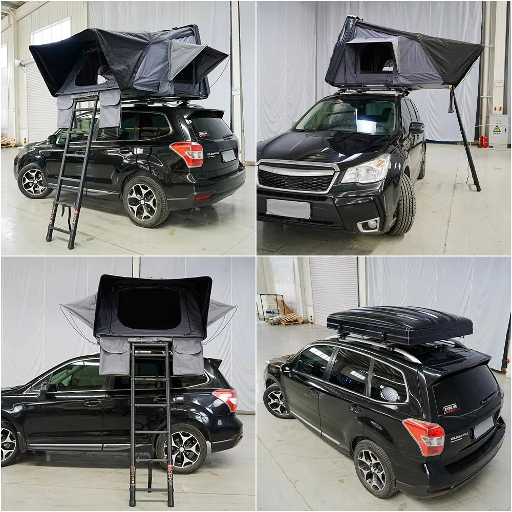 Side Opening Hardtop Rooftop Tent Lightweight ABS Dachzelt Hartschale Auto Camping Foldable Roof Tent