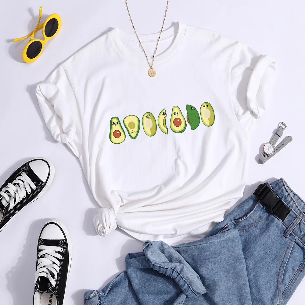 

colored Peeled Avocado tshirt cute women graphic fruit tee shirt