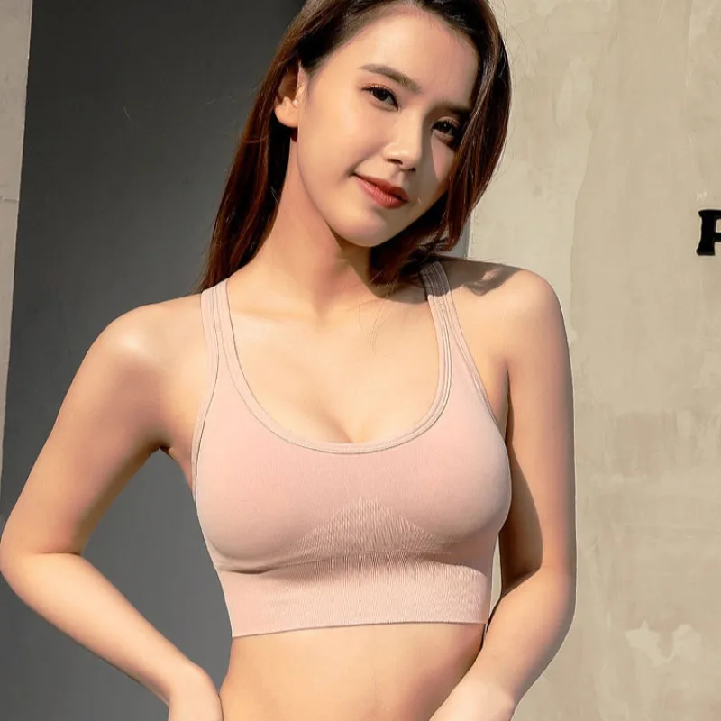 Bra berlari Yoga wanita, pakaian dalam olahraga Styling kancing belakang dapat disesuaikan, Bra tahan guncangan