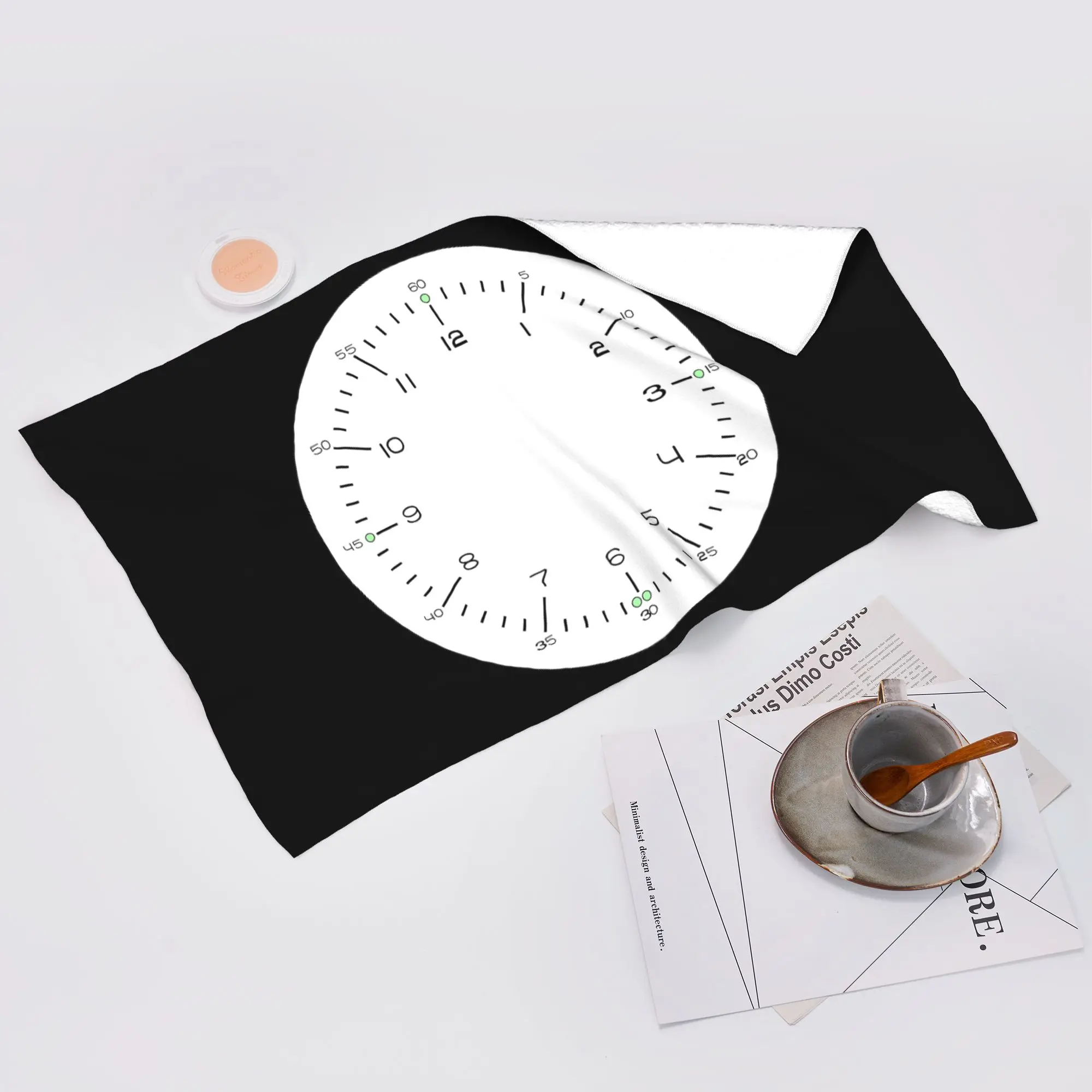 Toalla Facial Blanca Minimalista Estilo Bauhaus, Suave, de Secado Rápido, para Piscina o Baño, de Algodón Absorbente