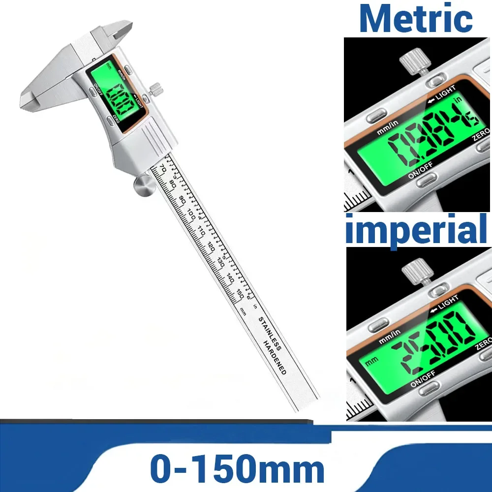 

Цифровой нониус, электронный измерительный инструмент, металлический штангенциркуль из нержавеющей стали, глубиномер 0-150 мм, плотничьи измерительные инструменты