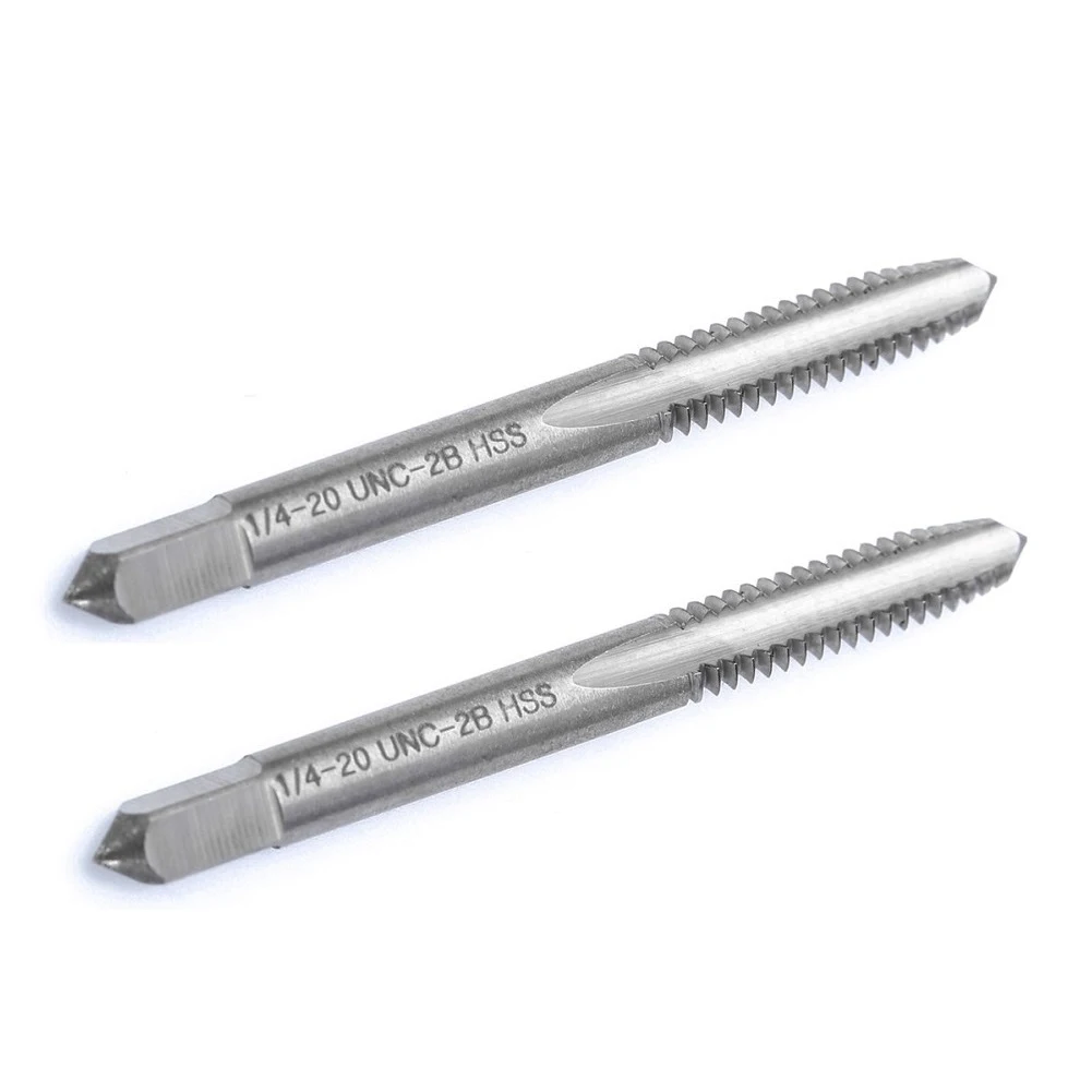 2 pz/set 1/4-20 UNC-2B Rubinetti A Mano Destra HSS Flauto Dritto Filettatura Trapano Vite Rubinetto Filettatura Rubinetto Filettatura Strumento Vite Rubinetto