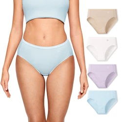 4PCS Natrelax frauen Unterwäsche Baumwolle Höschen Slip Hohe Taille Tagless Damen Panty 4 Pack Stretchy XS-XL