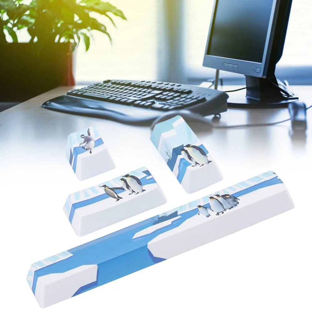 4PCS PBT Material Pattern Keycaps Side Dye Sublimation Mechanical Keyboard Keycaps