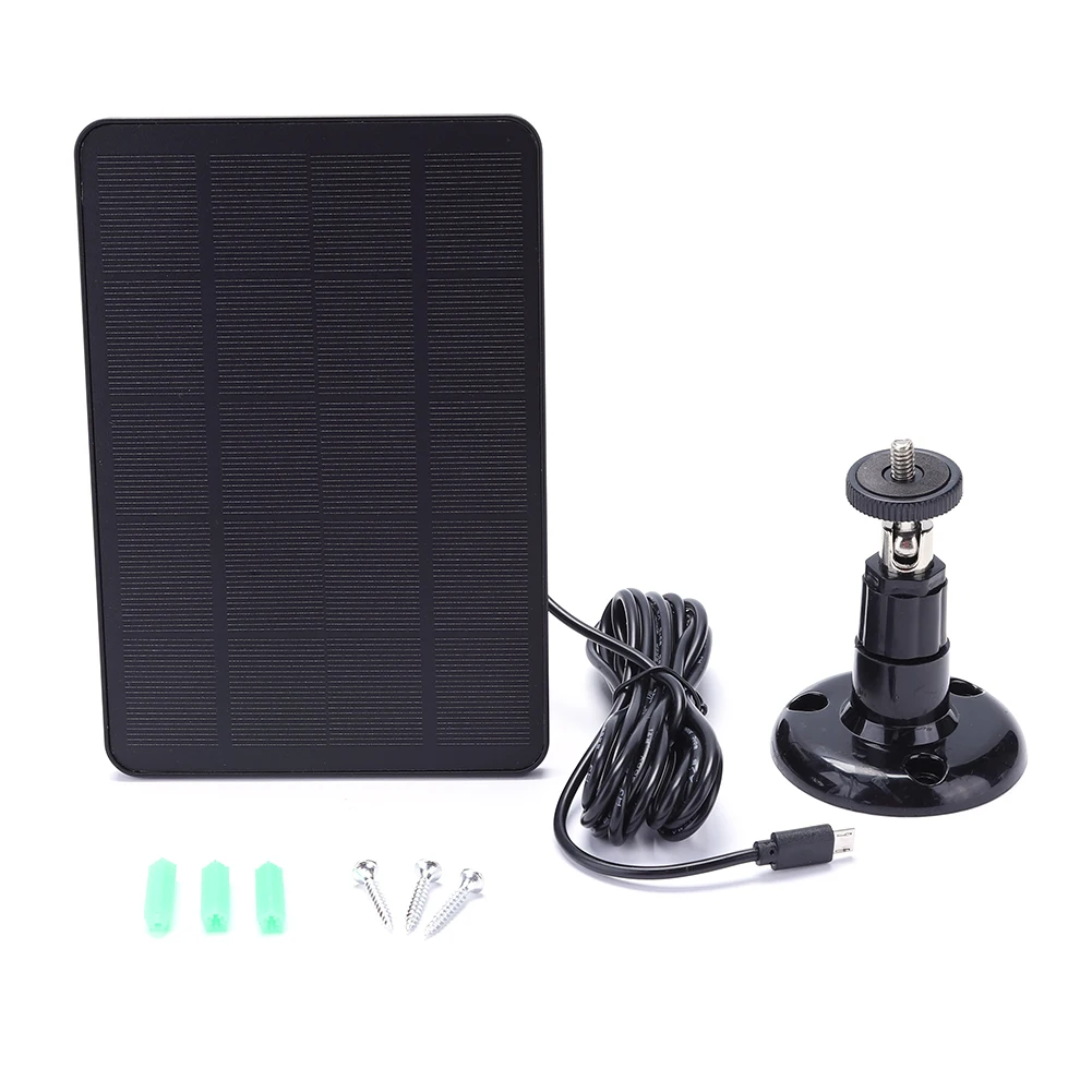 10W 5V Solar Panel Micro USB+Type-C DC5521 Charger Monocrystalline Solar Cells for Security Camera/Small Home Light System