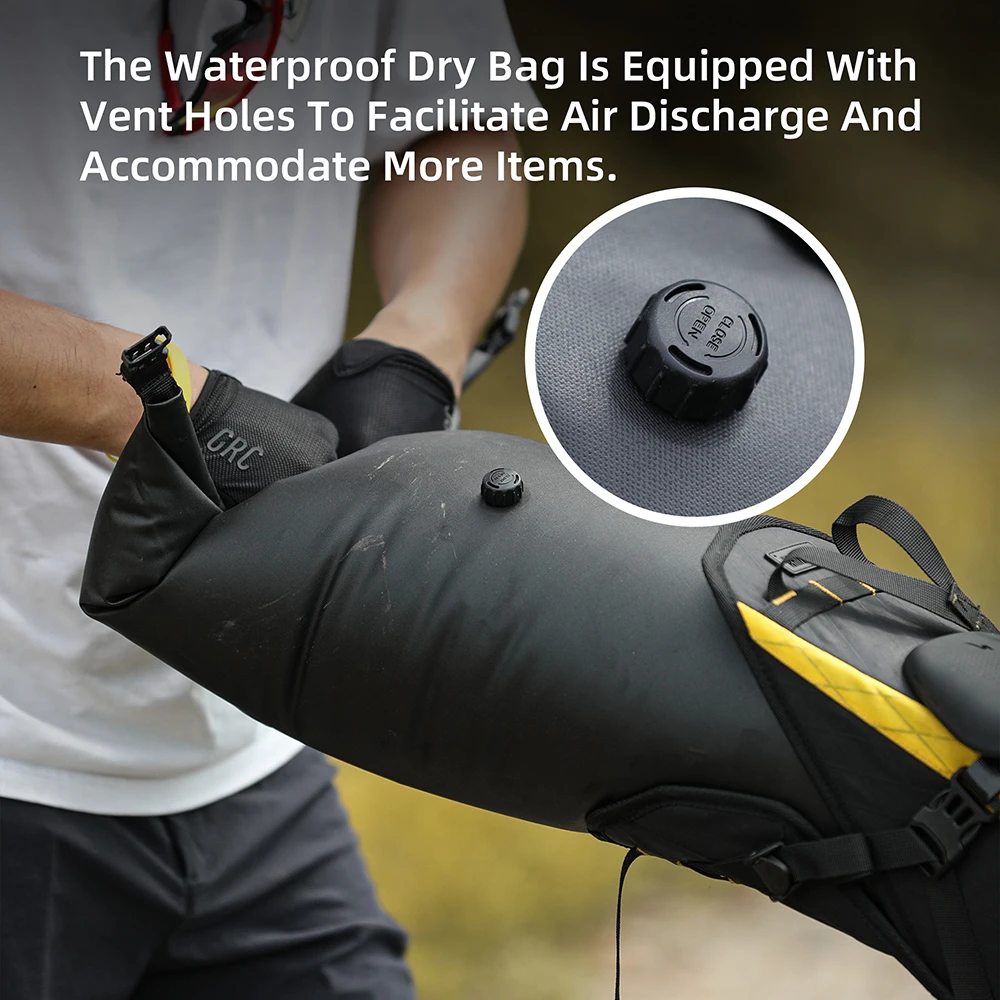 Rhinowalk Upgraded Bicycle Tail Bag Bike Seat Bag 14L Waterproof Bike Bag Long Distance Travel Luggage