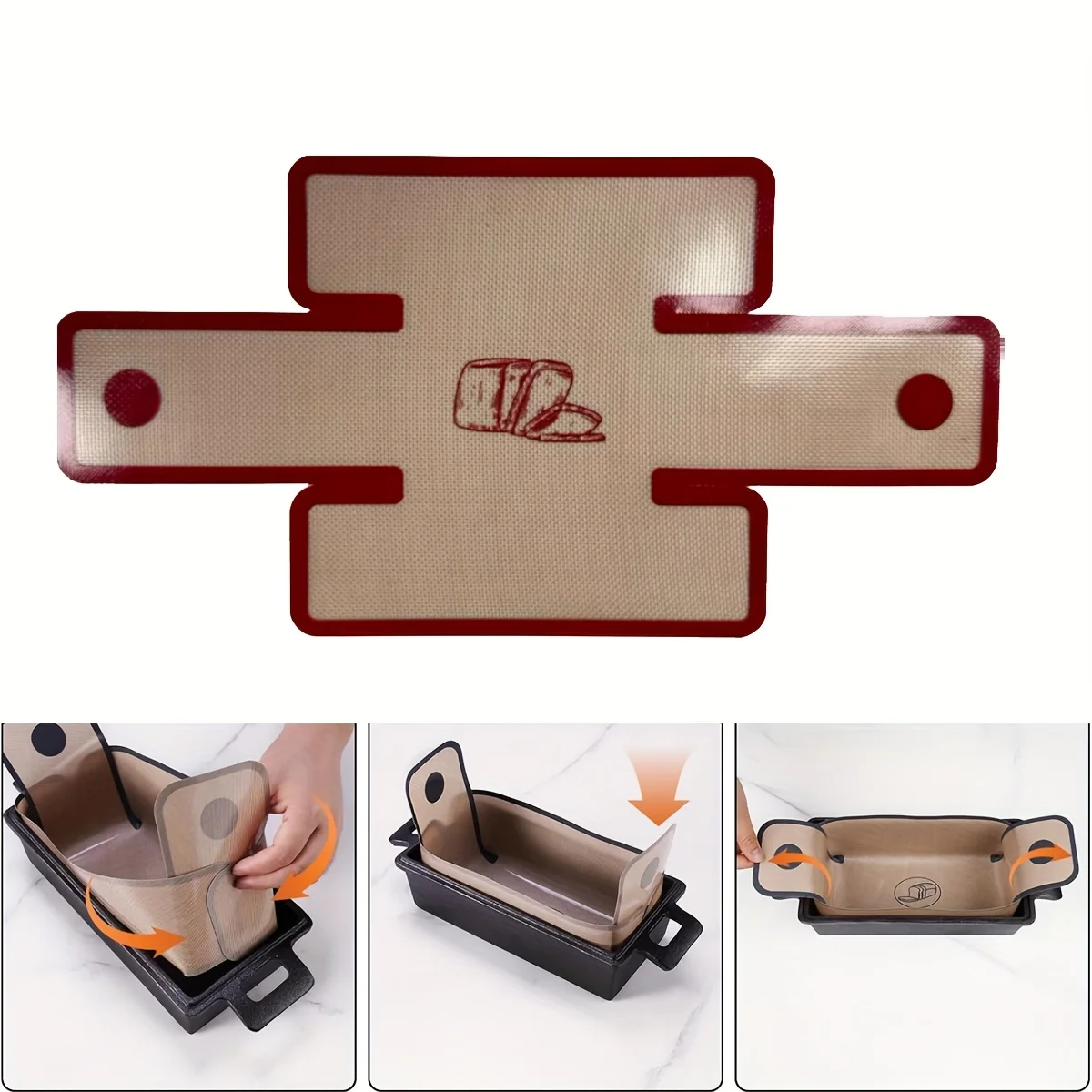 

Silicone Bread Loaf Pan for 22.86x12.7 cm Baking Pans - Food Grade, Non-Stick, Easy to Clean, High-Temperature Resistant