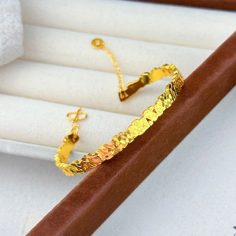 

Элегантный блестящий открытый браслет Kt18 золотого цвета для женщин, ювелирное украшение на свадьбу, день рождения, День святого Валентина, подарок