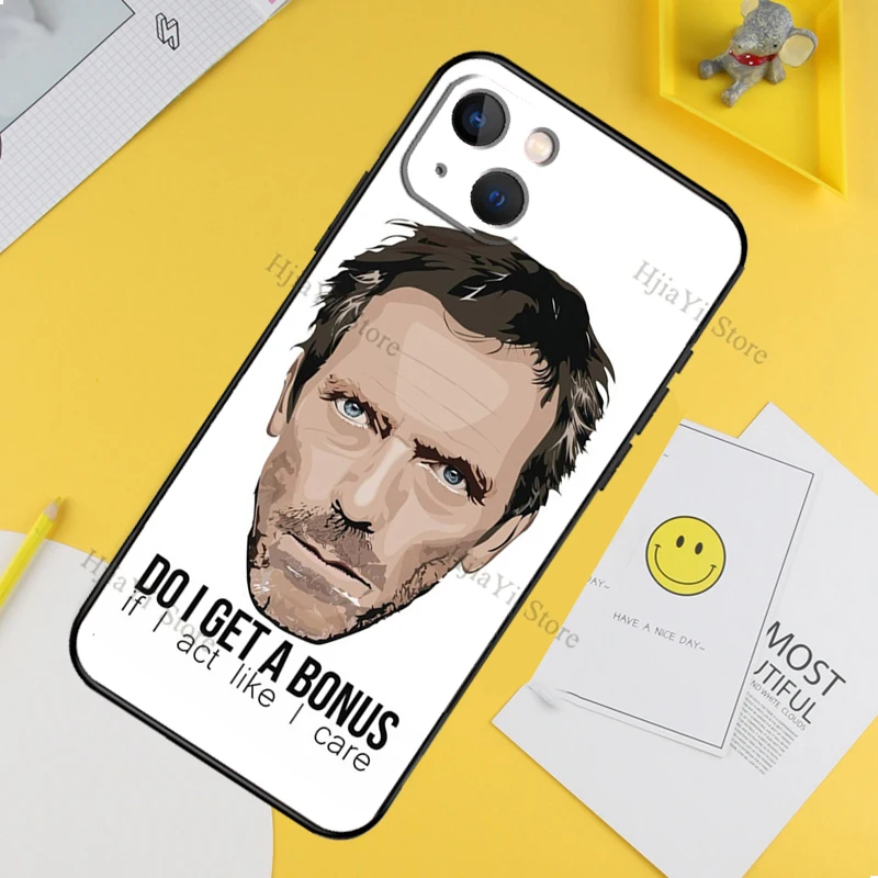 Dr House Hugh Laurie Pills Case For iPhone 13 11 12 14 15 16 Pro Max XR XS X Plus 13 Mini Bumper Cover Capa