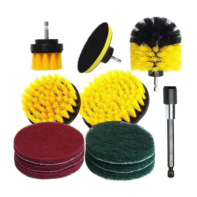 

12pcs Electric Drill Brush Head Cleaning Household Universal Tools Floor Tile Polishing Kitchen Bathroom Car Wash Descaling Set