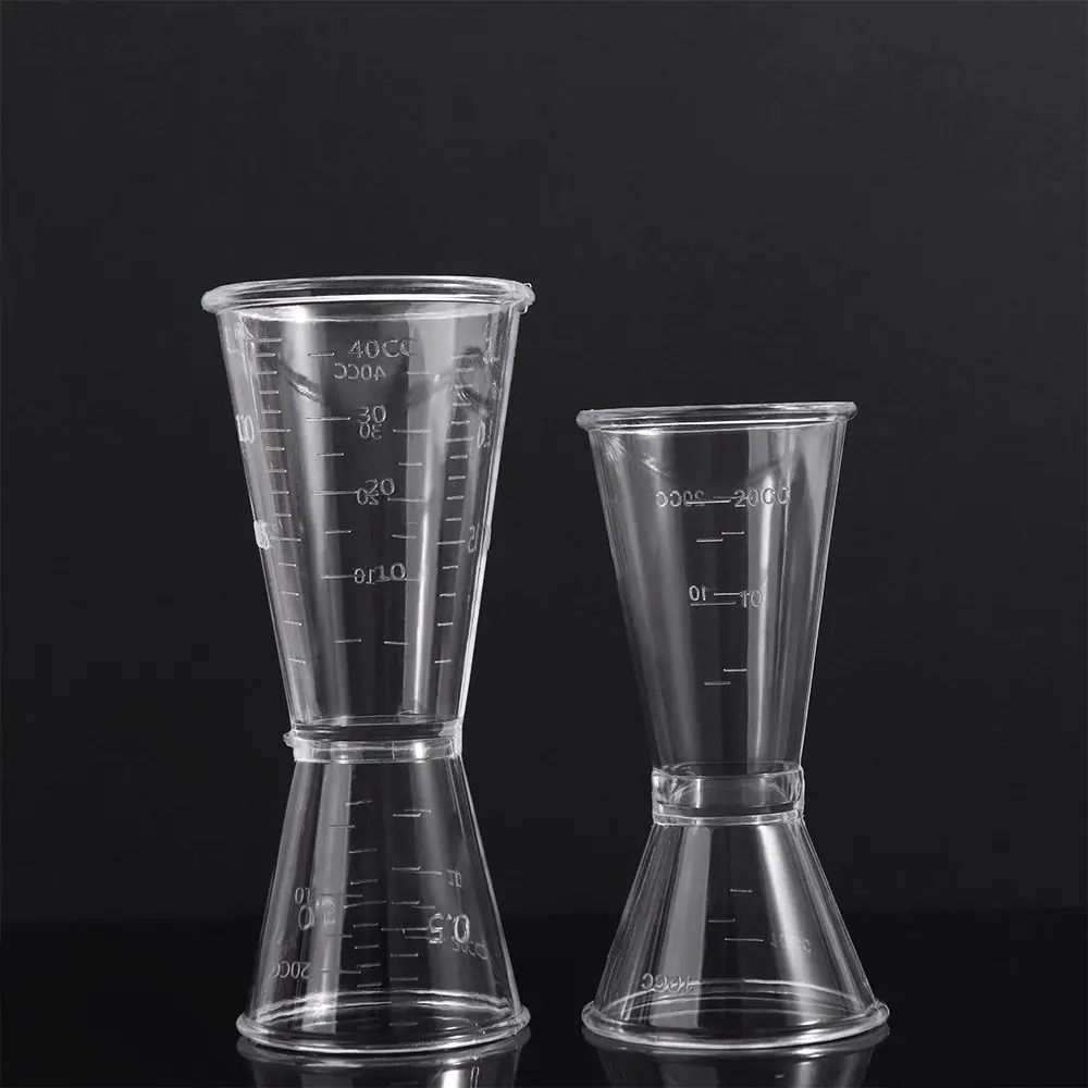 Double-headed Resin Cocktail Measure Cup with Scale 10-20ml/20-40ml Ounce Measuring Cup Transparent Cocktail Jigger
