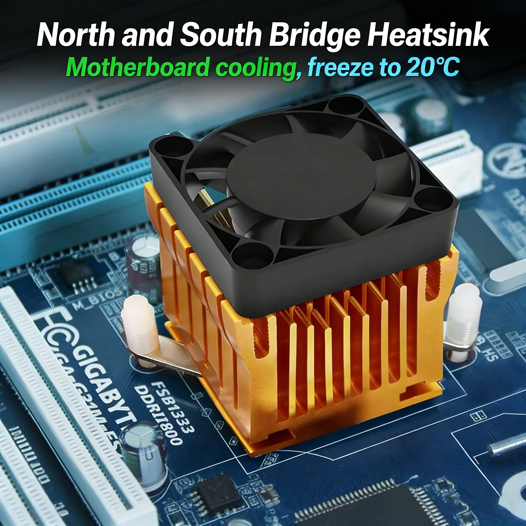 

Ультратихий кулер для чипсета (Northbridge/Southbridge) для настольных ПК, универсальный вентилятор 4 см для материнской платы