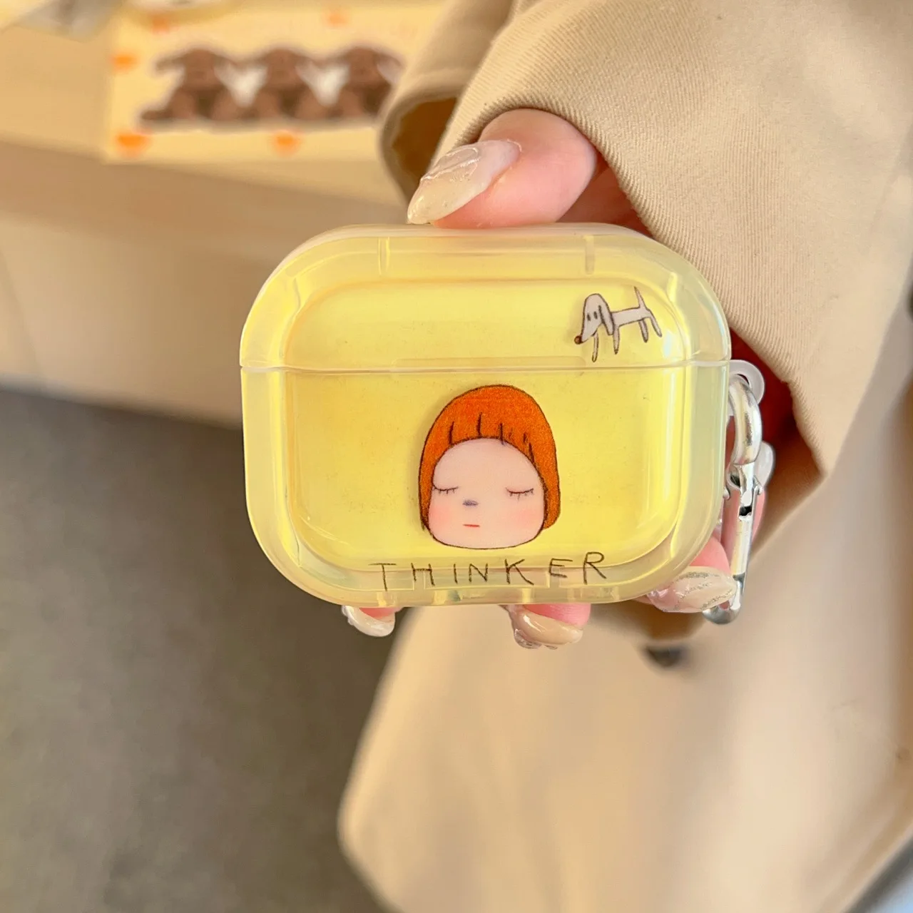 Cartoon little girl Case For AirPods 4 2 1 3 Pro2 Case Cover Coque headphones Soft TPU Soft Silicone Protective Cover AirPods 4