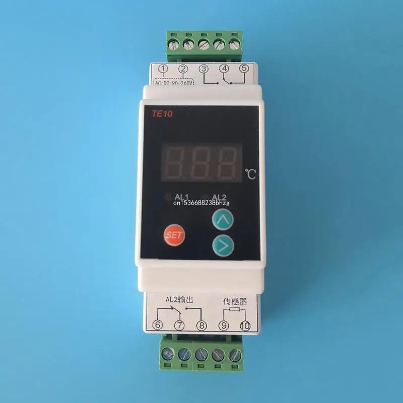 -40~110℃ Din Thermostat with sensor Practical High/Low Temperature 2 Alarm Relay NO NC COMMON Output 7A/250VAC AC90~260V