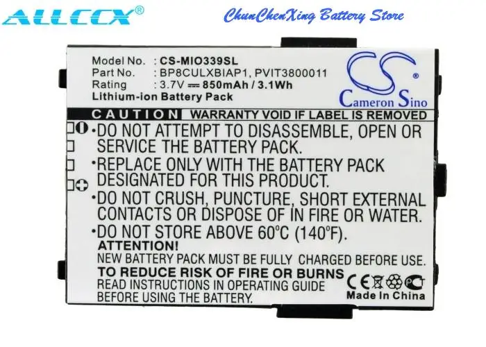 850mAh Battery for Viewsonic V36,For Rover P4,For Mitac Mio 339,339BT,For Medion MD2190,MD40885,MD40600,MD41600